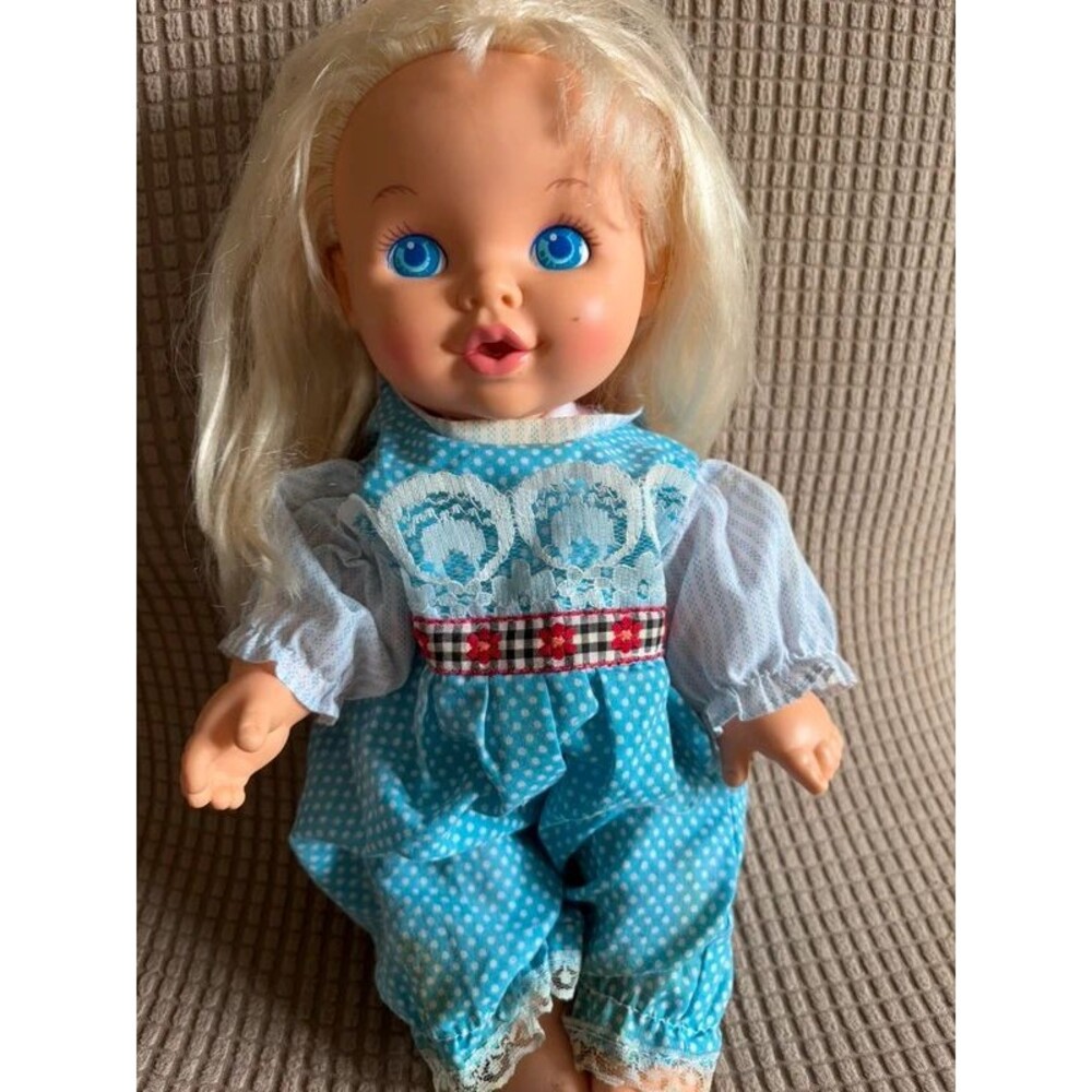Vintage 1964 1969 Mattel Timey Tell Doll 17" Blonde Blue Eyes No Sound Mute